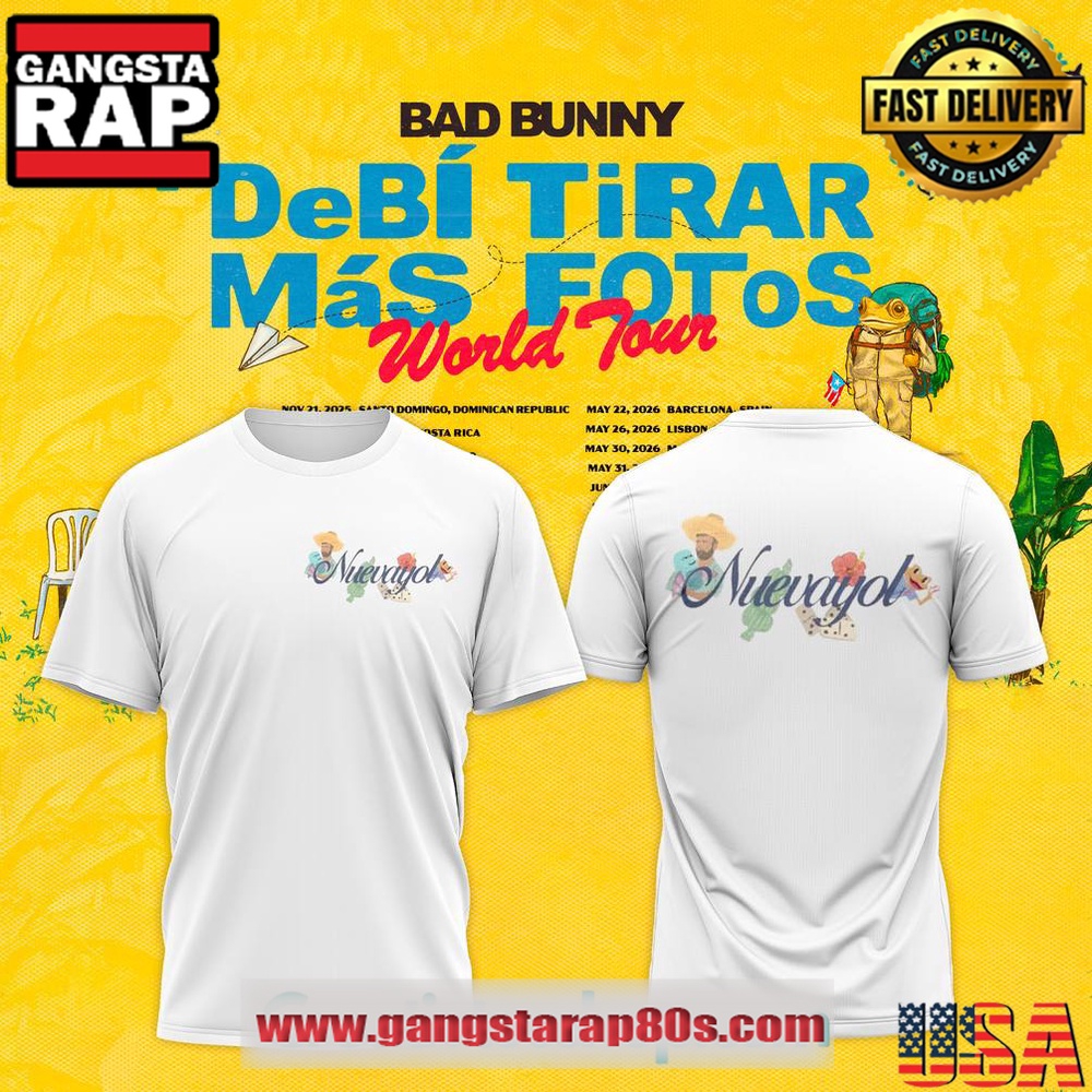 Bad Bunny DeBÍ TiRAR MáS FOToS Nuevayol White 3D T Shirt Bad Bunny DeBÍ TiRAR MáS FOToS Nuevayol White 3D T Shirt