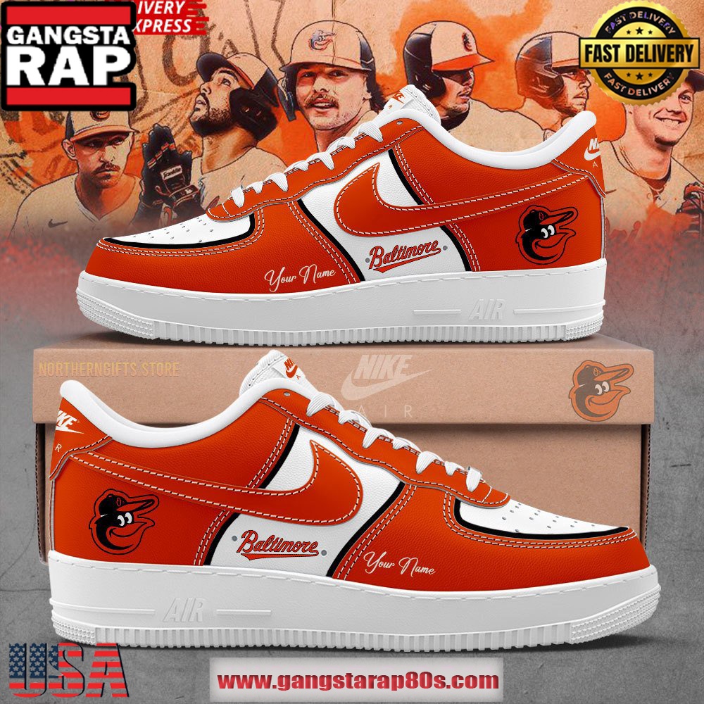 Baltimore Orioles MLB Special Edition Air Force 1 Running Sneakers Shoes