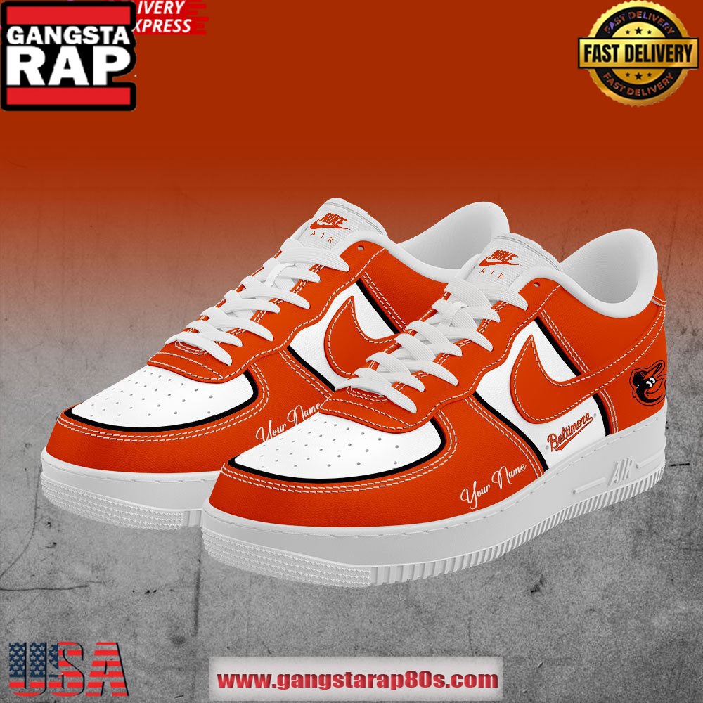Baltimore Orioles MLB Special Edition Air Force 1 Running Sneakers Shoes