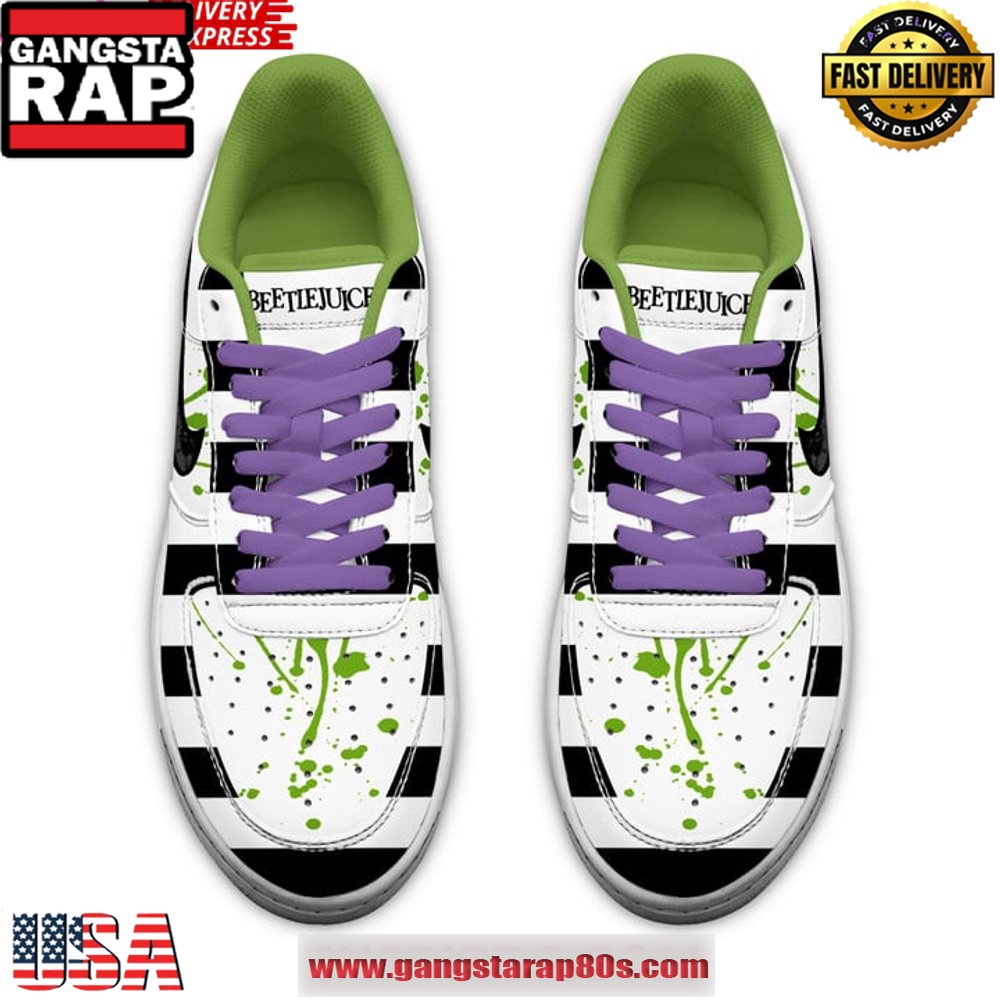 Beetlejuice Noir Couture Limited Edition Air Force 1 Running Sneakers Shoes