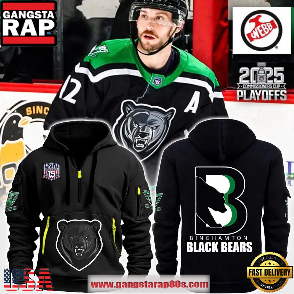 Binghamton Black Bears FPHL 15th Anniversary Quarter Zip Hoodie