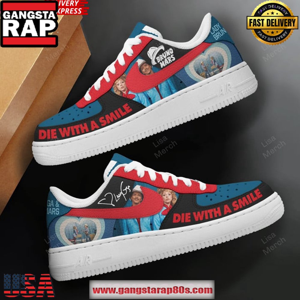 Bruno Mars x Lady Gaga Limited Edition Air Force 1 Sneakers Shoes
