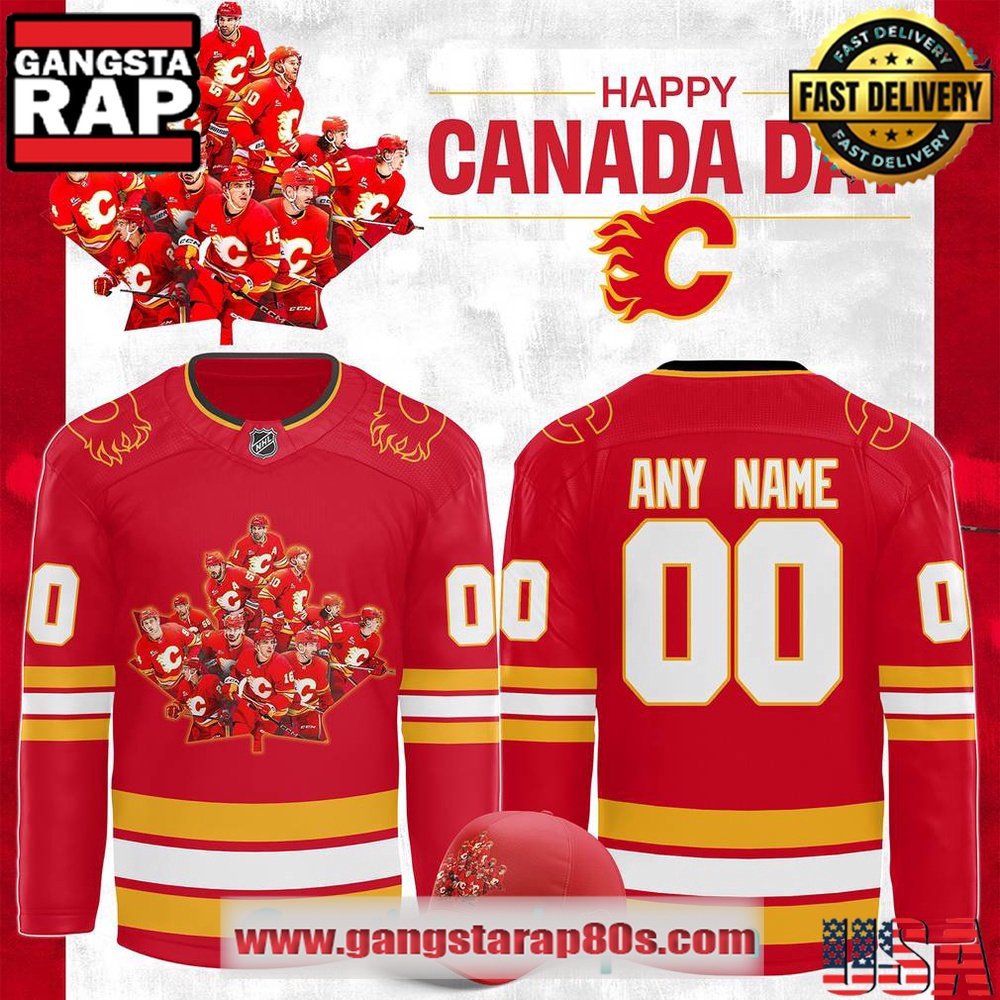 Calgary Flames 2025 Canada Day Custom Hockey Jersey Calgary Flames 2025 Canada Day Custom Hockey Jersey