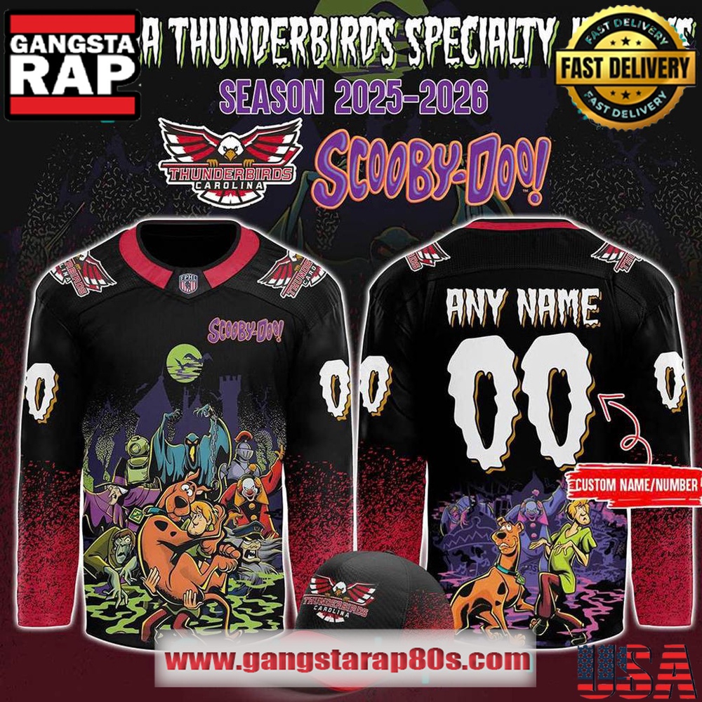 Carolina Thunderbirds x Scooby-Doo Night 2025 Custom Hockey Jersey Carolina Thunderbirds x Scooby-Doo Night 2025 Custom Hockey Jersey