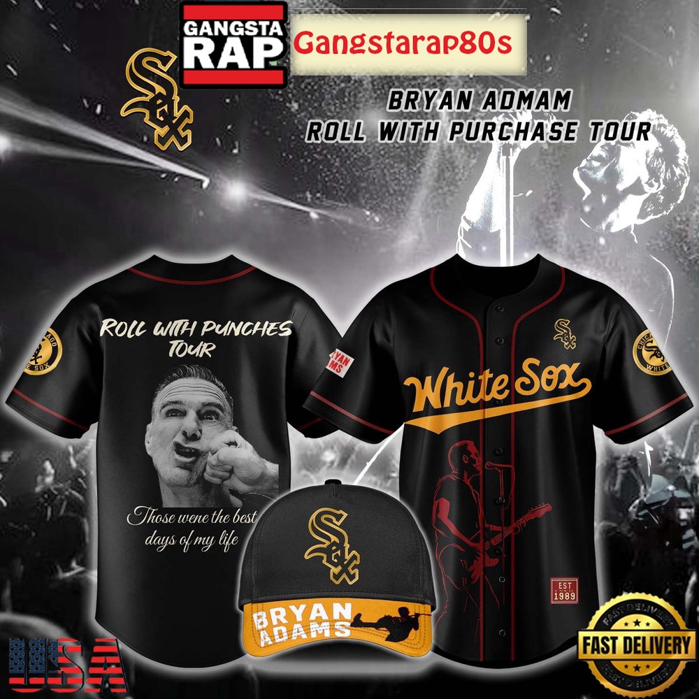 Chicago White Sox x Bryan Adam Roll With Purchase Tour 2025 Baseball Jersey