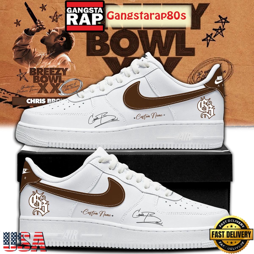 Chris Brown Breezy Bowl XX Air Force 1 Sneakers Shoes Chris Brown Breezy Bowl XX Air Force 1 Sneakers Shoes