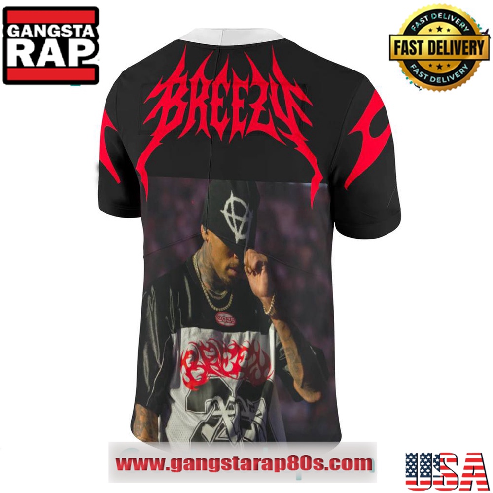 Chris Brown BREEZY BOWL XX Team Breezy Playmaker Football Jersey Chris Brown BREEZY BOWL XX Team Breezy Playmaker Football Jersey