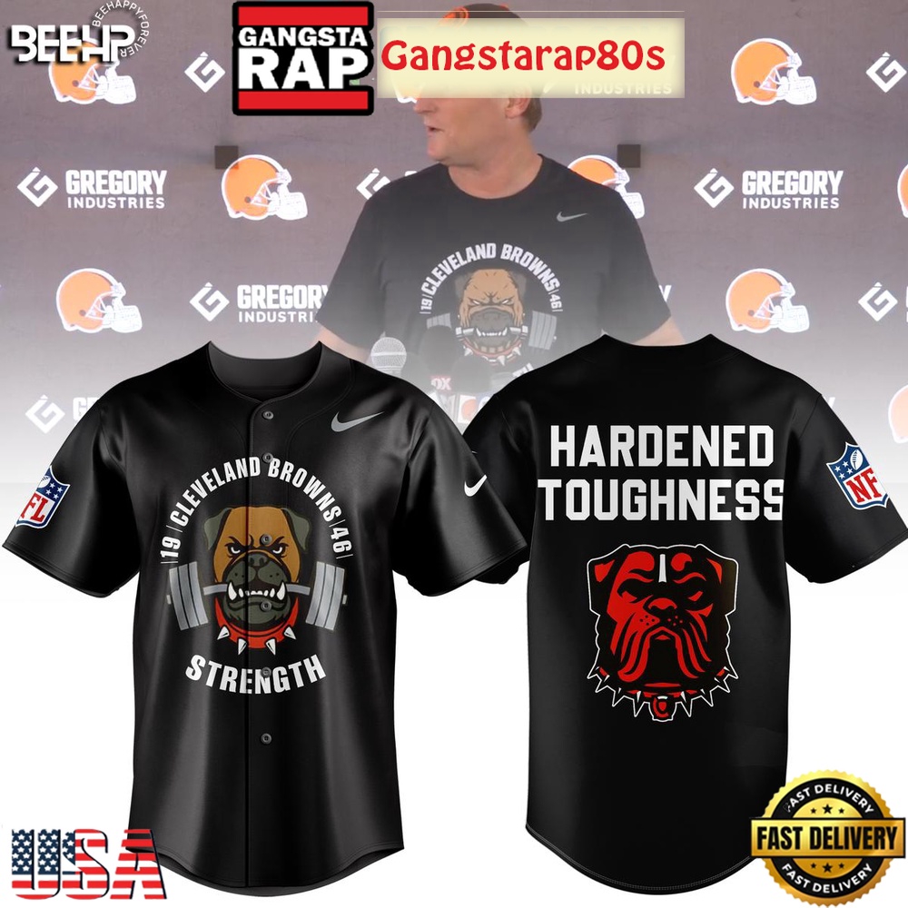 Cleveland Browns Strength Hardened Toughness 2025 Baseball Jersey Cleveland Browns Strength Hardened Toughness 2025 Baseball Jersey
