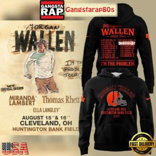 Cleveland Browns x Morgan Wallen 2025 Tour I’m The Problem Black Unisex Hoodie