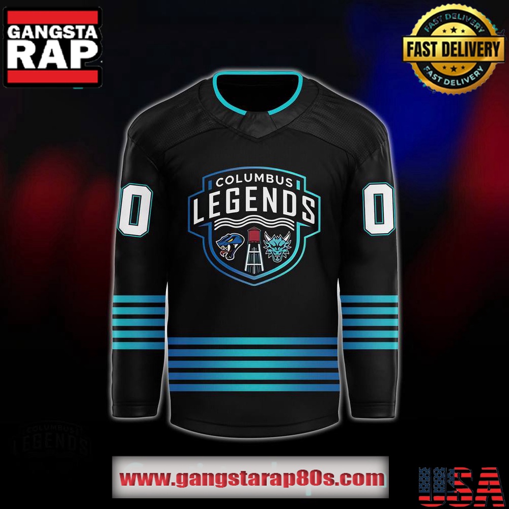 Columbus River Dragons Legends Night 2025 Black Custom Hockey Jersey