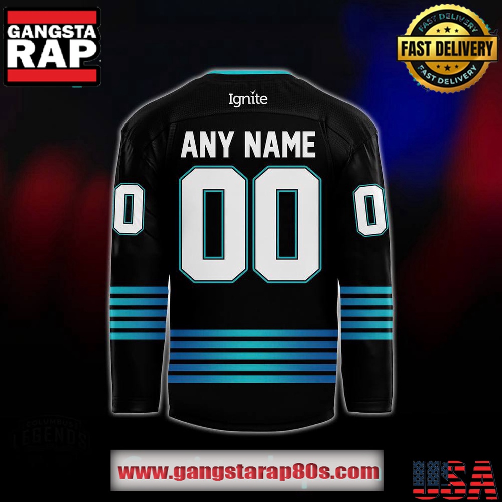 Columbus River Dragons Legends Night 2025 Black Custom Hockey Jersey Columbus River Dragons Legends Night 2025 Black Custom Hockey Jersey