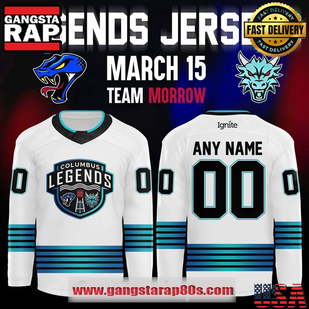 Columbus River Dragons Legends Night 2025 White Custom Hockey Jersey