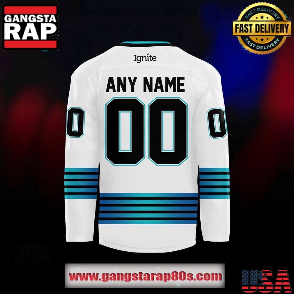 Columbus River Dragons Legends Night 2025 White Custom Hockey Jersey Columbus River Dragons Legends Night 2025 White Custom Hockey Jersey