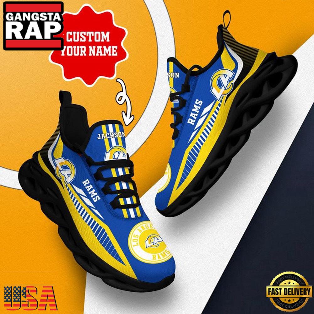 NFL Los Angeles Rams Team Sport New Design Max Soul Shoes Running Sneakers NFL Los Angeles Rams Team Sport New Design Max Soul Shoes Running Sneakers