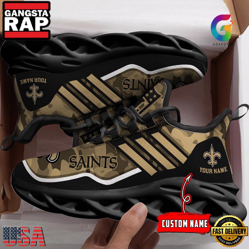 NFL New Orleans Saints Sport Football Camo New Design Max Soul Shoes Running Sneakers NFL New Orleans Saints Sport Football Camo New Design Max Soul Shoes Running Sneakers