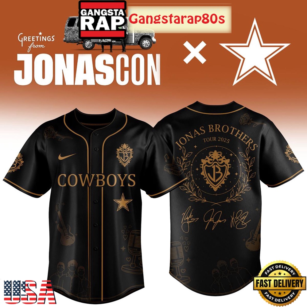 Dallas Cowboys x Jonas Brother Greetings From Your Hometown 2025 Baseball Jersey