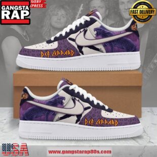 Def Leppard Purple Limited Edition Air Force 1 Running Sneakers Shoes