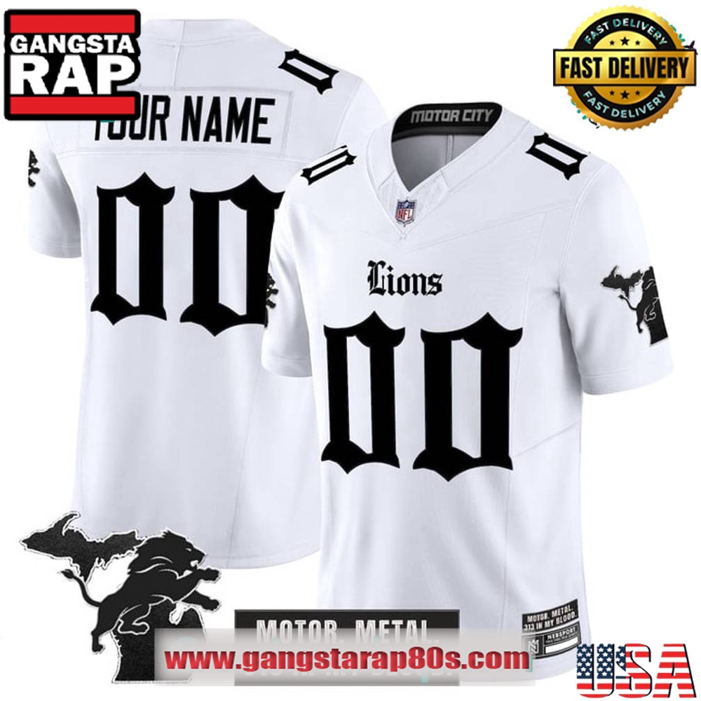 Detroit Lions ‘Gothic Motor Grit Edition’ Limited Edition Design Custom Football Jersey