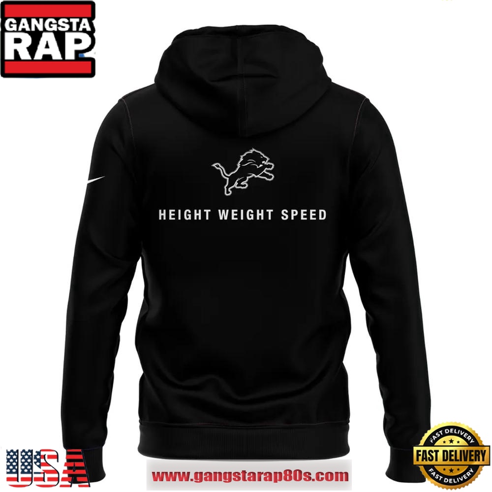 Detroit Lions Height Weight Speed 2025 Special Black Hoodie Shirt Detroit Lions Height Weight Speed 2025 Special Black Hoodie Shirt