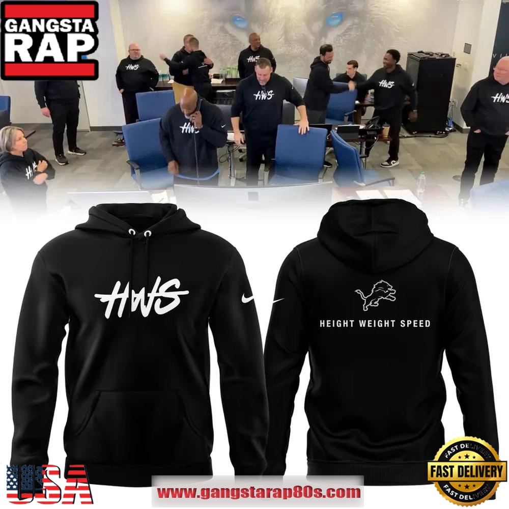 Detroit Lions Height Weight Speed 2025 Special Black Hoodie Shirt