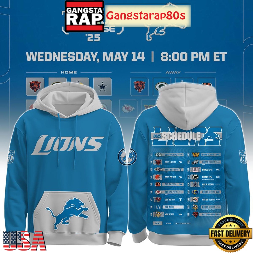Detroit Lions Schedule Release 2025 Special Hoodie