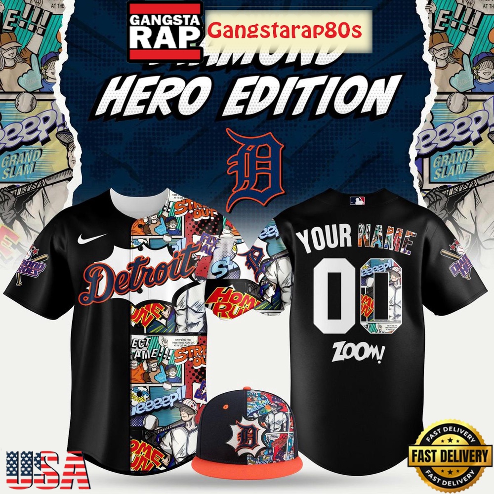 Detroit Tigers Diamond Hero 2025 Custom Baseball Jersey