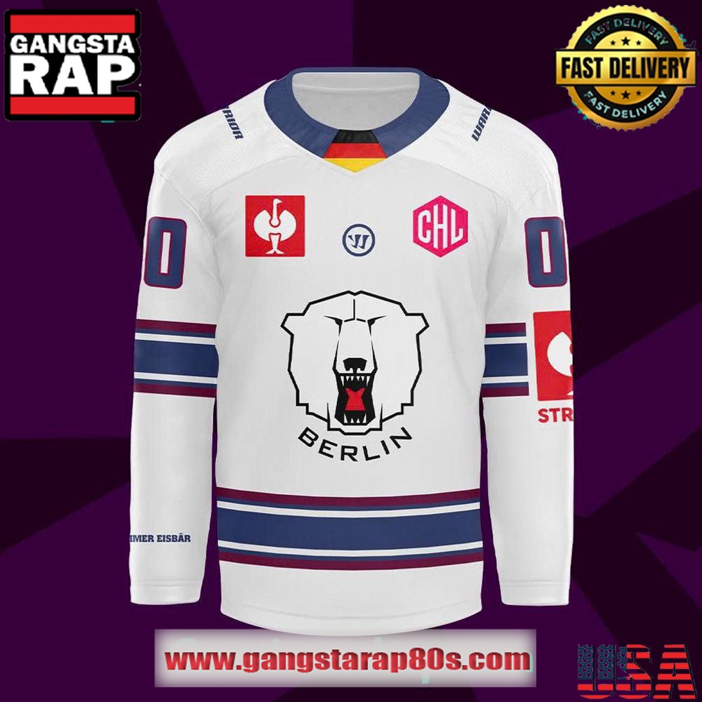 Eisbären Berlin New Season 2526 Away Custom Hockey Jersey Eisbären Berlin New Season 2526 Away Custom Hockey Jersey