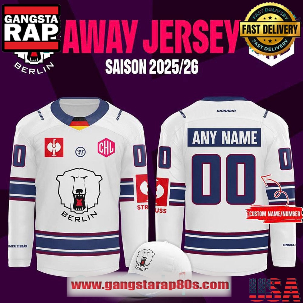 Eisbären Berlin New Season 2526 Away Custom Hockey Jersey Eisbären Berlin New Season 2526 Away Custom Hockey Jersey