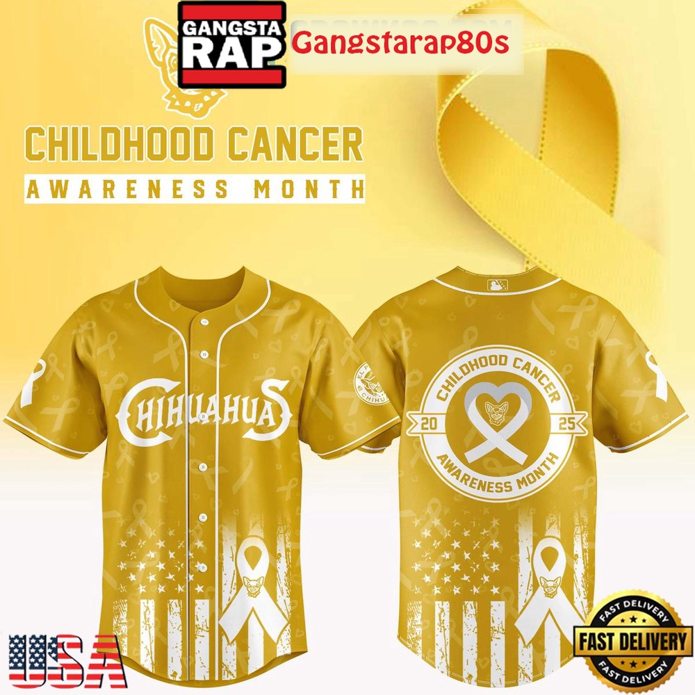 El Paso Chihuahuas x Childhood Cancer Awarness Month 2025 Baseball Jersey