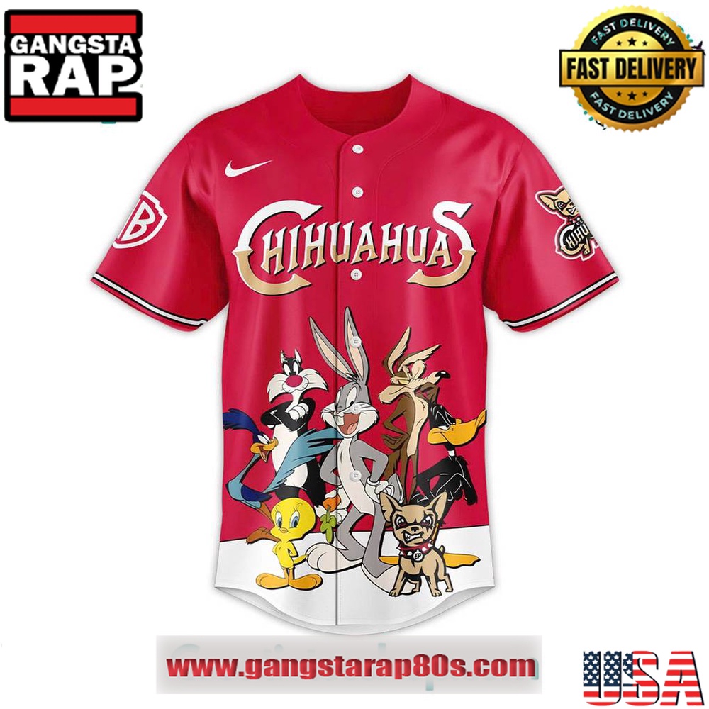 El Paso Chihuahuas x Looney Tunes Custom Baseball Jersey