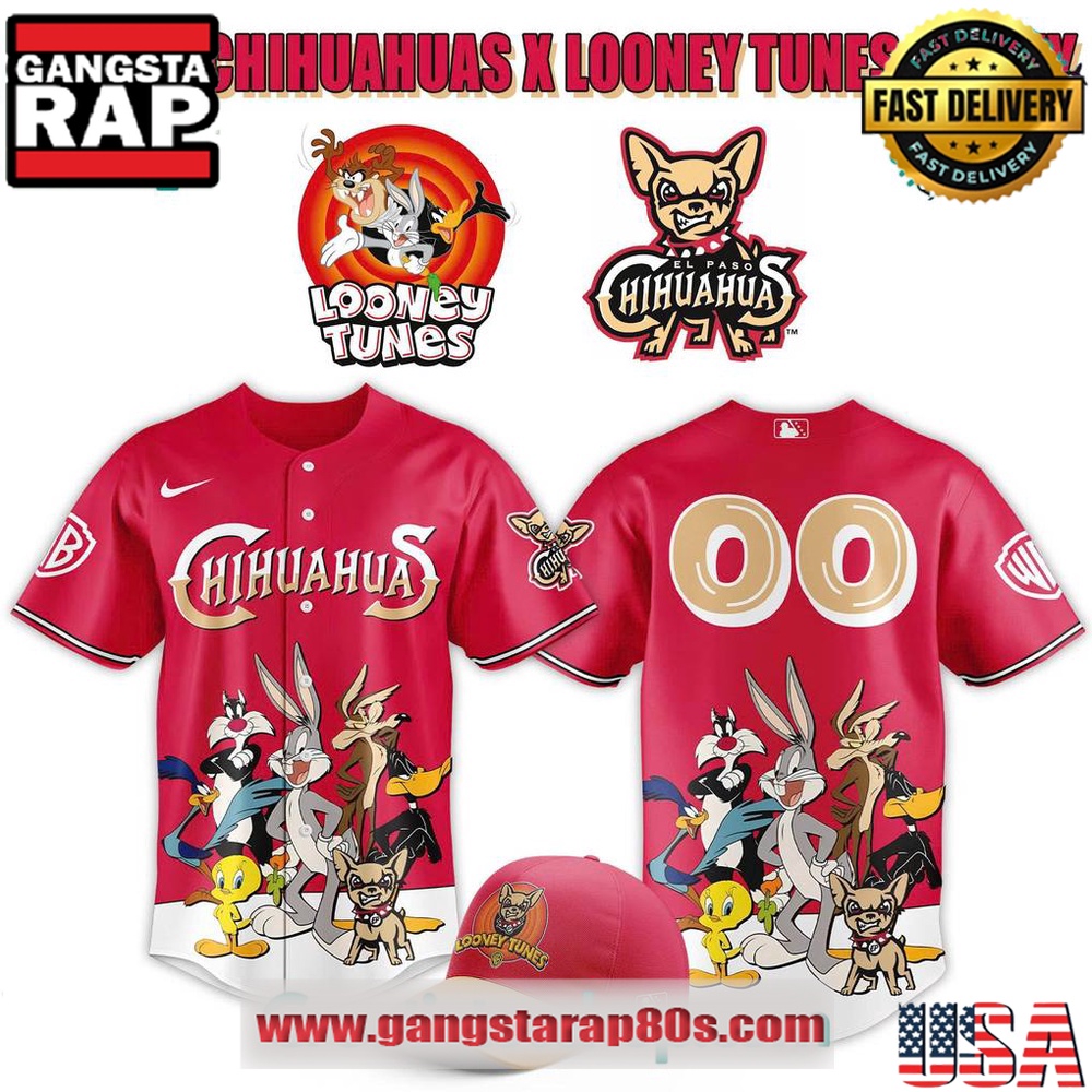 El Paso Chihuahuas x Looney Tunes Custom Baseball Jersey