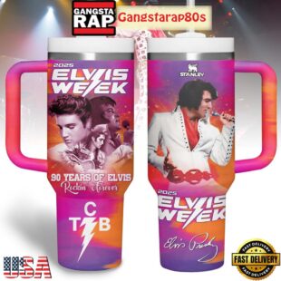 Elvis Presley Week 90 Years Rockin Forever Tumbler Cup 40oz