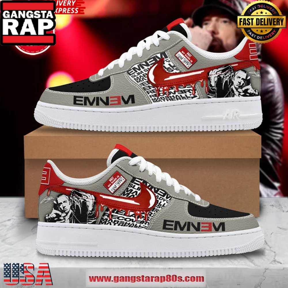 Eminem Slim Shady Limited Edition Air Force 1 Sneakers Shoes Eminem Slim Shady Limited Edition Air Force 1 Sneakers Shoes