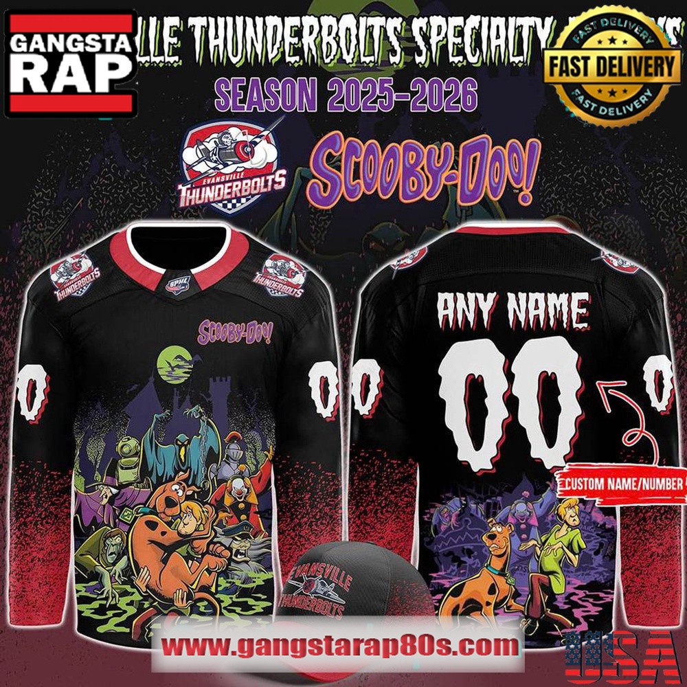 Evansville Thunderbolts x Scooby-Doo Night 2025 Custom Hockey Jersey