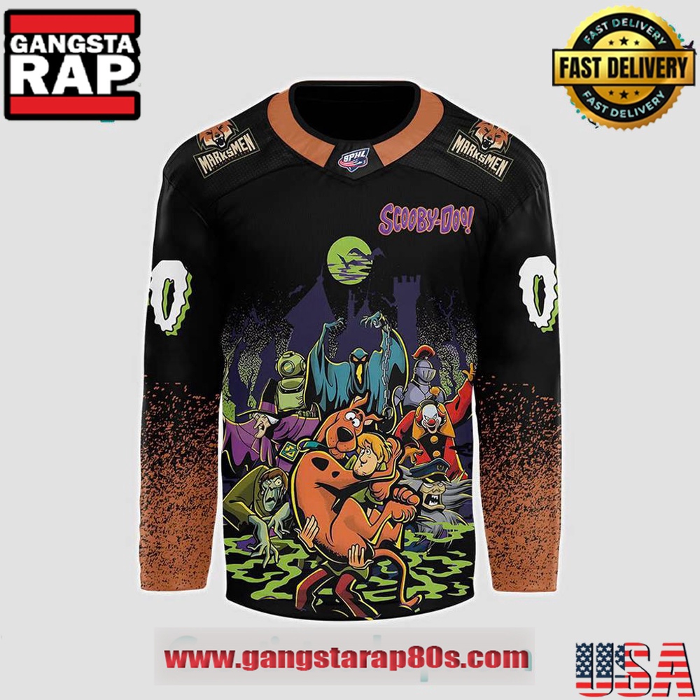 Fayetteville Marksmen x Scooby-Doo Night 2025 Custom Hockey Jersey