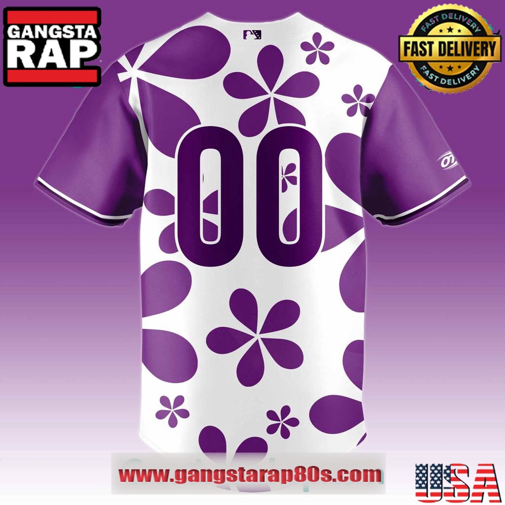 Fayetteville Woodpecker Purple Paint the Park Custom Baseball Jersey Fayetteville Woodpecker Purple Paint the Park Custom Baseball Jersey
