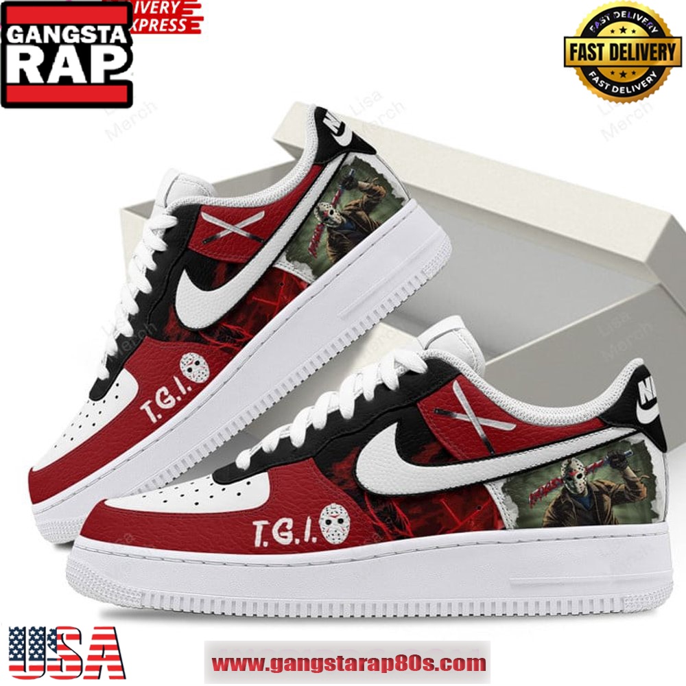 Friday the 13th Limited Edition Air Force 1 Sneakers Shoes Friday the 13th Limited Edition Air Force 1 Sneakers Shoes