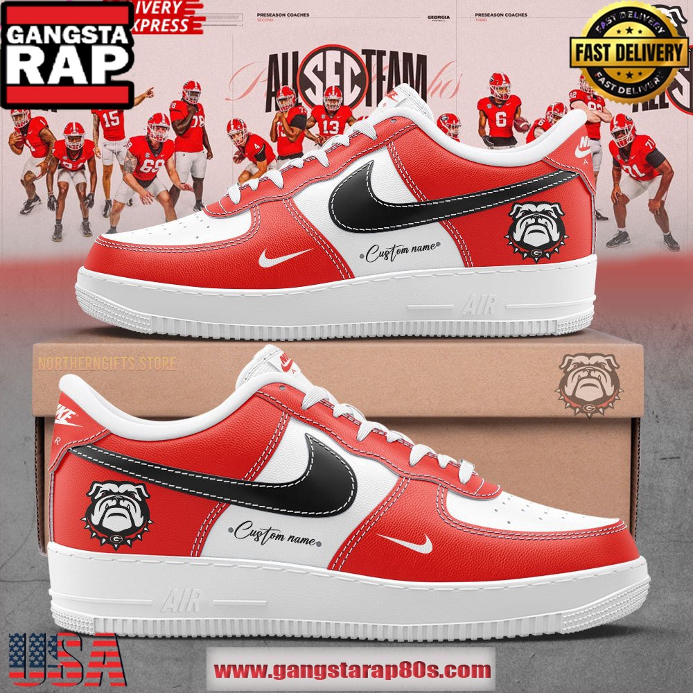 Georgia Bulldogs Football Custom Air Force 1 Sneakers Shoes