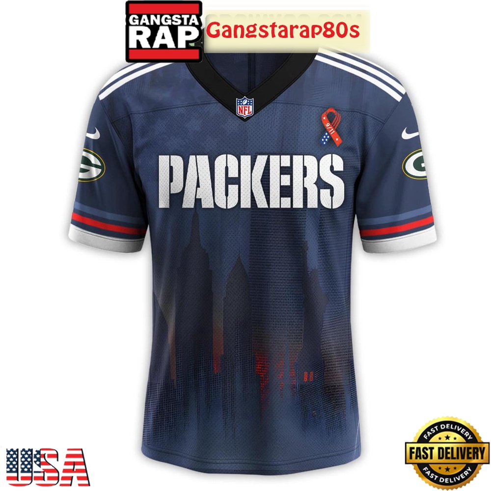 Green Bay Packers x Never Forget 9_11 Tribute Football Special Baseball Jersey