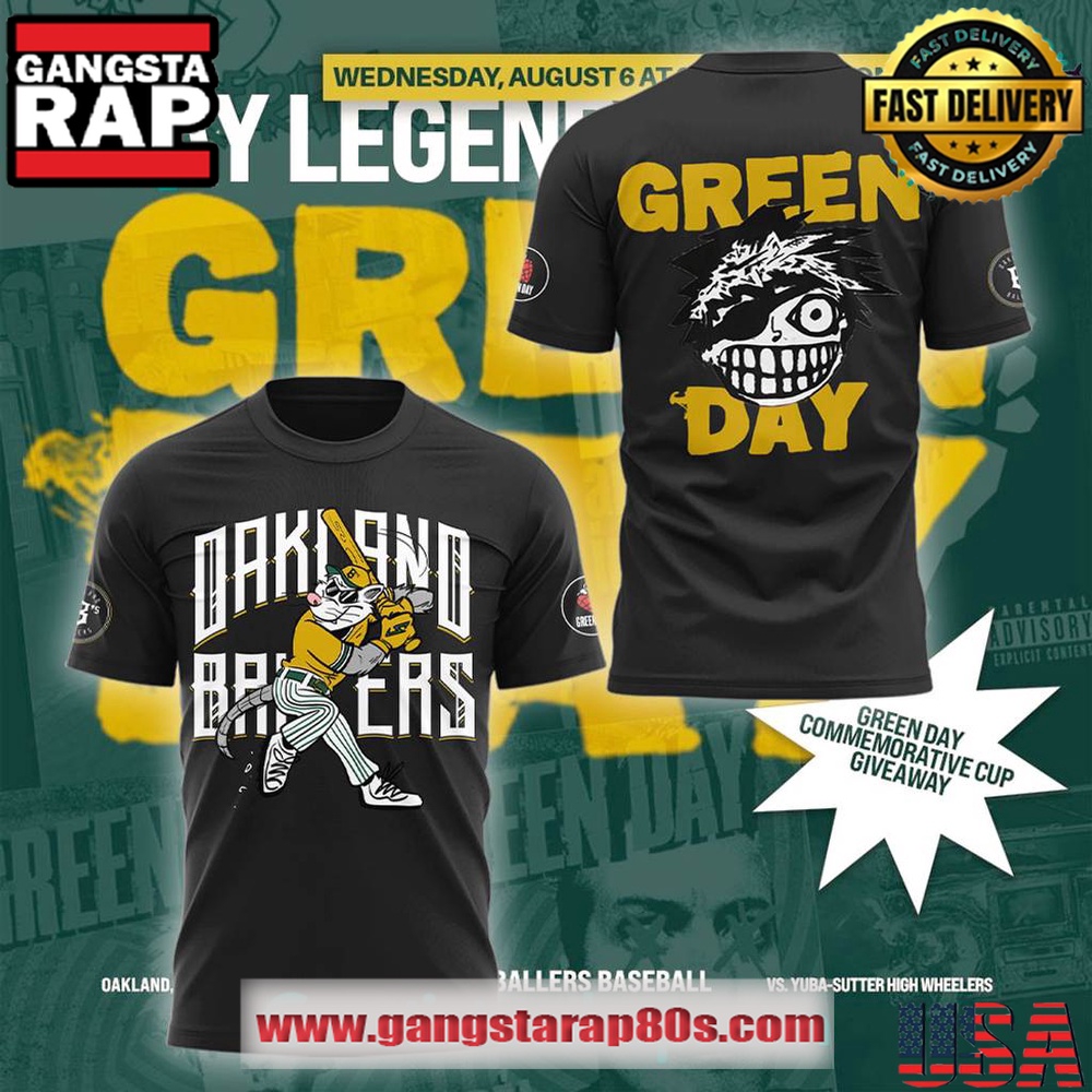 Green Day x Oakland Ballers Limited Edition 3D Shirt