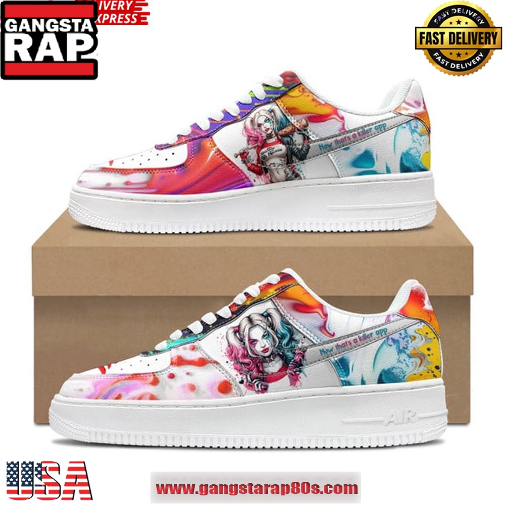 Harley Quinn Limited Edition Air Force 1 Sneakers Shoes Harley Quinn Limited Edition Air Force 1 Sneakers Shoes