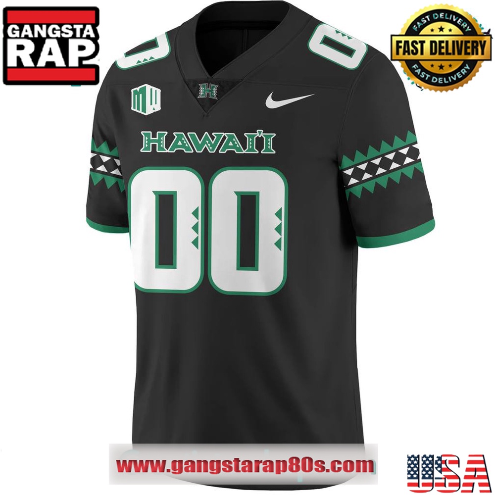 Hawaii Rainbow Warriors Special Edition New Custom Black Football Jersey Hawaii Rainbow Warriors Special Edition New Custom Black Football Jersey