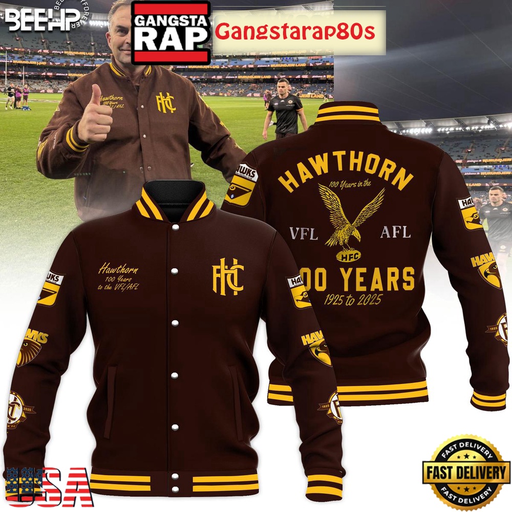 Hawthorn Hawks 100th Anniversary 1925 2025 Special Baseball Jacket