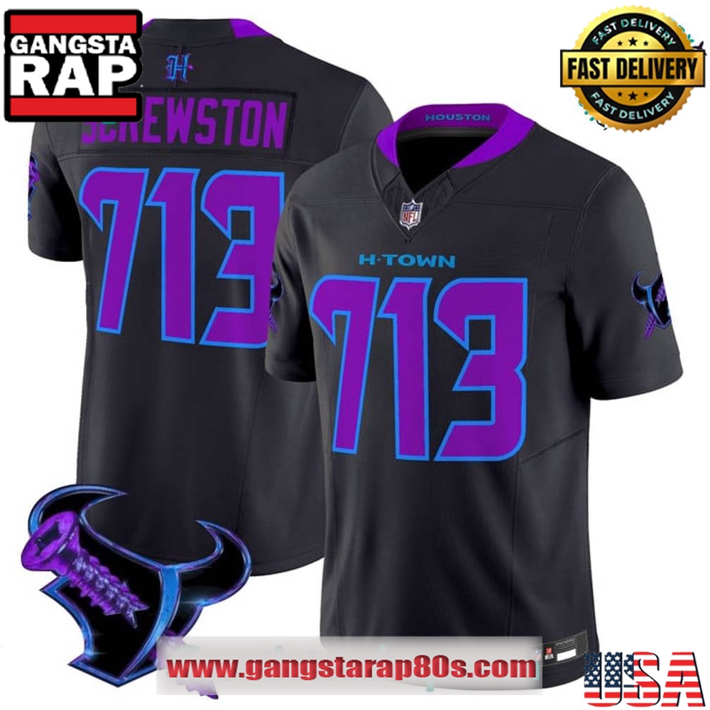 Houston Texans 2025 DJ Screw H-Town Limited Edition Custom Football Jersey