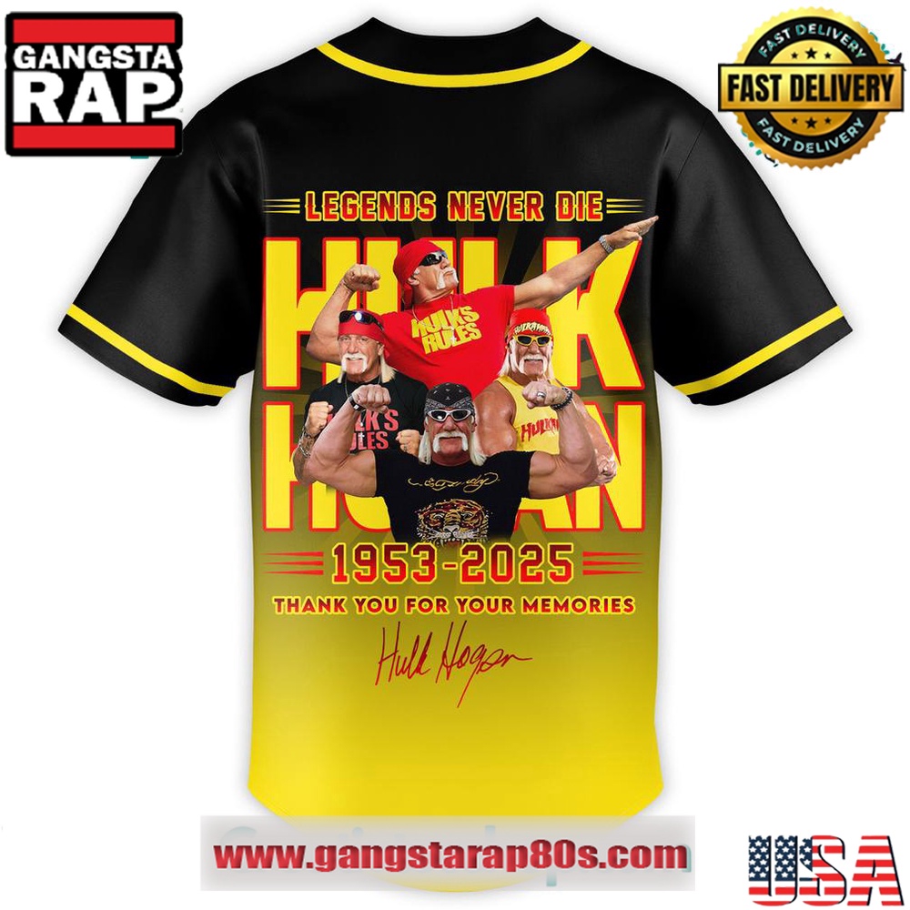Hulk Hogan Thank you for the Memories Special Edition Baseball Jersey Hulk Hogan Thank you for the Memories Special Edition Baseball Jersey