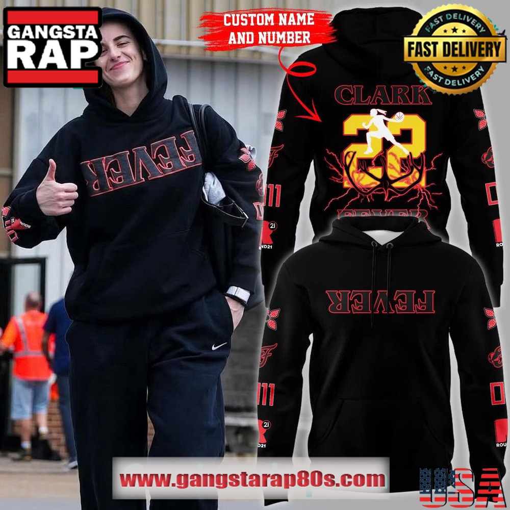 Indiana Fever #22 Clark x Stranger Things Personalized Unisex 3D Hoodie