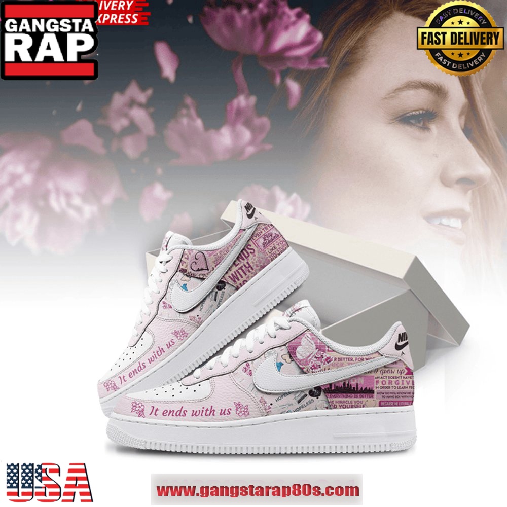 It Ends With Us Limited Edition Air Force 1 Running Sneakers Shoes It Ends With Us Limited Edition Air Force 1 Running Sneakers Shoes