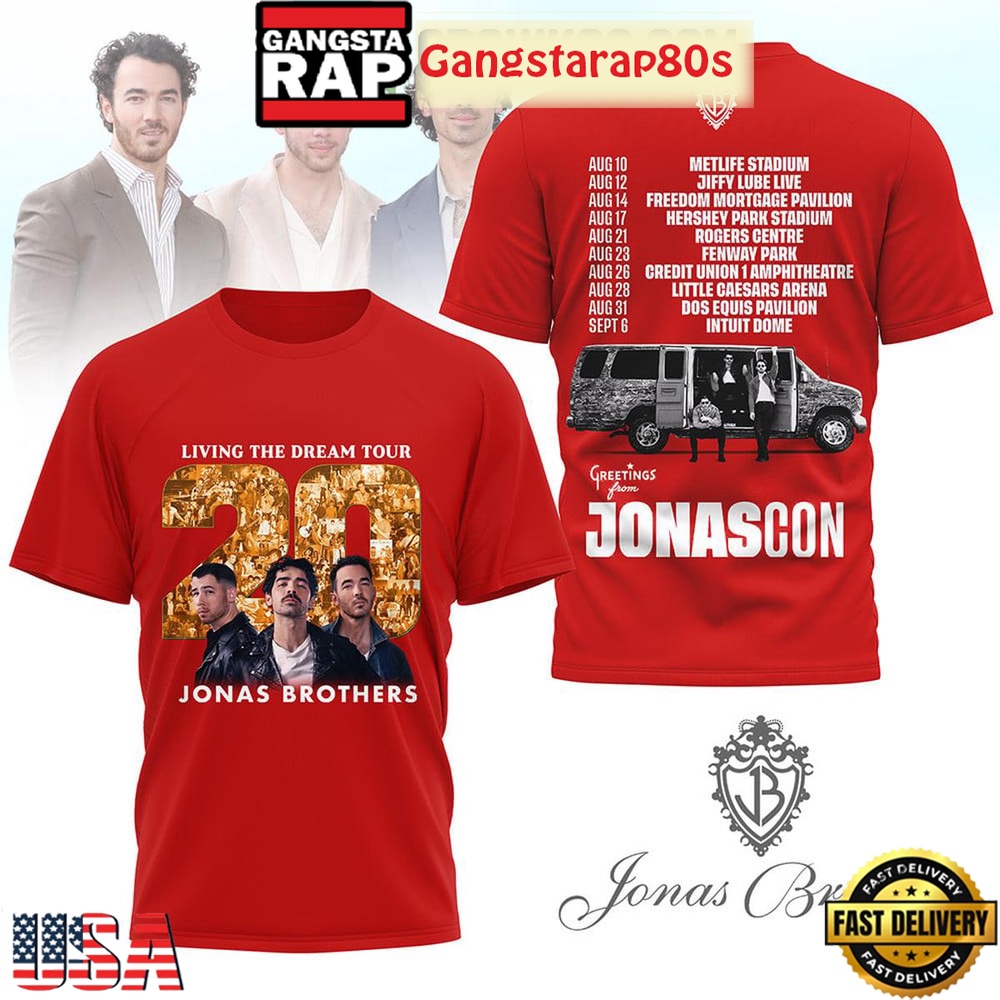 Jonas Brothers 20 Years Live The Dream Tour T Shirt
