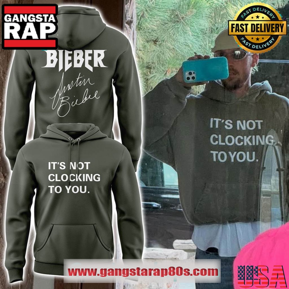 Justin Bieber It's Not Clocking to You Limited Edition Grey Hoodie Shirt