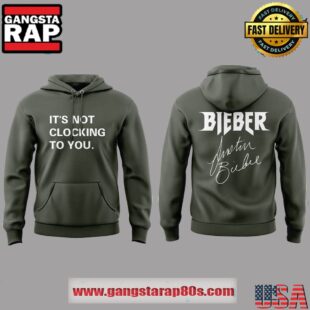 Justin Bieber It's Not Clocking to You Limited Edition Grey Hoodie Shirt